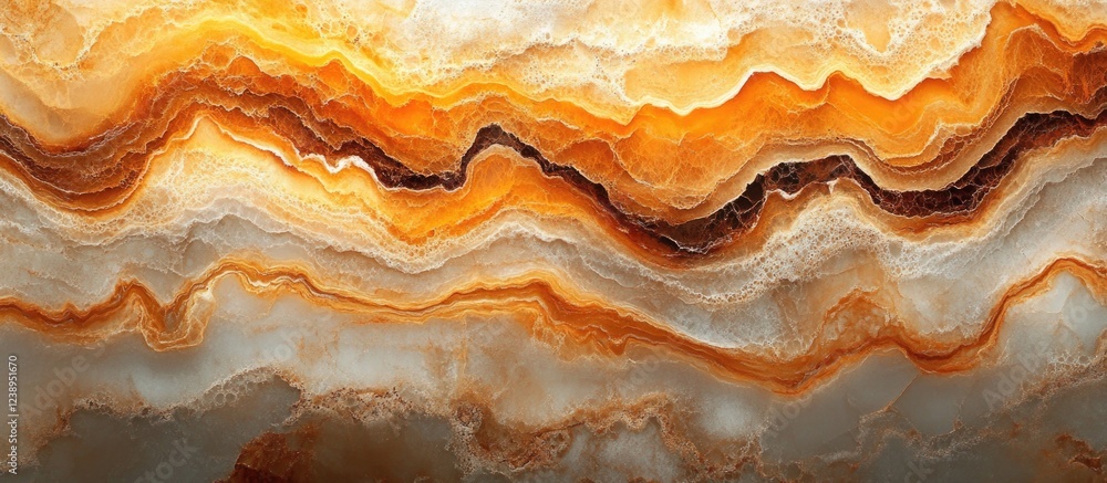 Aufkleber abstract geological mineral texture in orange and beige tones with layered patterns suitable for bac