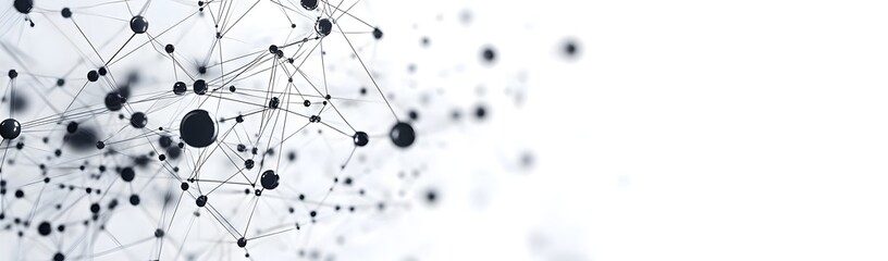 Abstract representation of interconnected nodes and lines on a white background, symbolizing data networks