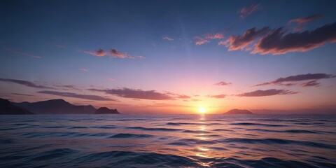 Obraz premium Oceanic twilight scene with blue rays background texture , sky, soothing