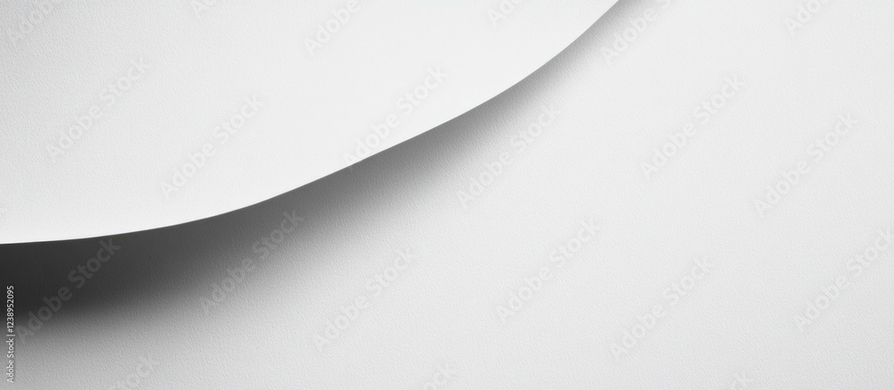Poster white textured paper with curved edge and subtle shadow creating a clean and minimalistic background