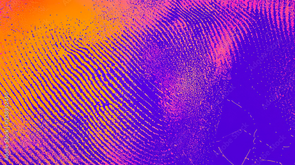 Poster intricate patterns emerge from dynamic textures, showcasing vibrant shades of orange and purple in a