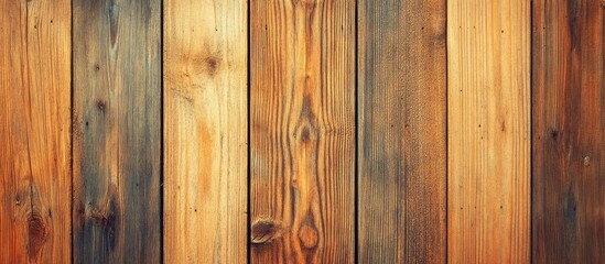 Fototapeta premium Wooden Planks Textured Background with Various Shades of Brown and Natural Patterns Suitable for Use as a Backdrop or Surface Copy Space
