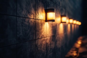 Building Illuminated by Wall Sconces