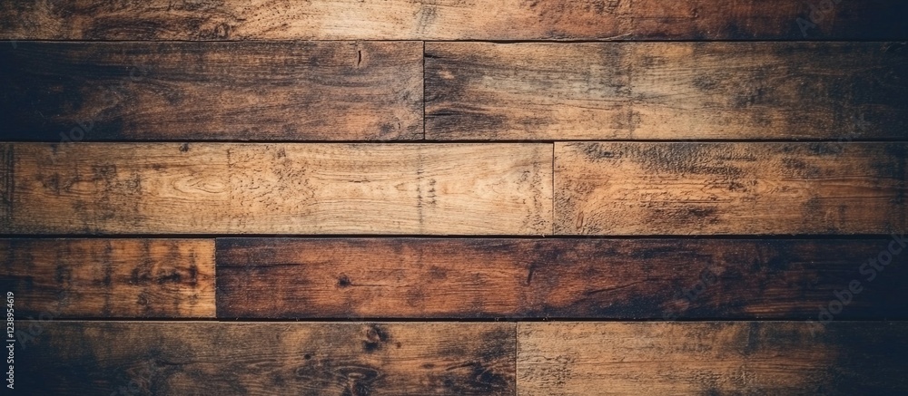Poster dark wooden planks wall texture background with natural grain pattern and variations suitable for de