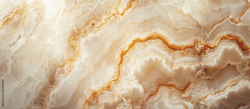 Poster beige and orange onyx stone texture background with natural patterns and layers ideal for design pro