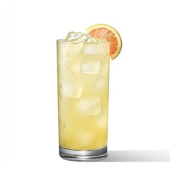 Refreshing grapefruit cocktail, ice cubes, summer drink
