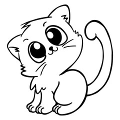 Cute Kitten Pet. Vector Animal Illustration