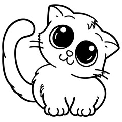 Cute Kitten Pet. Vector Animal Illustration