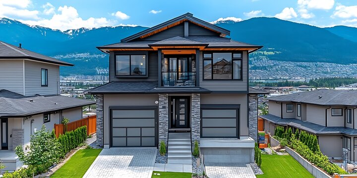 Wooden house in Tatra mountain in summer, Village of Papingo and Mount Tymfi in Zagori (or Zagorochoria or Zagorohoria) at Pindus Mountains, Greece