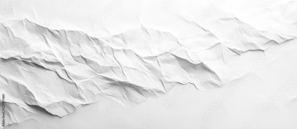 Aufkleber white crumpled paper texture as background with soft shadows and light details suitable for design p