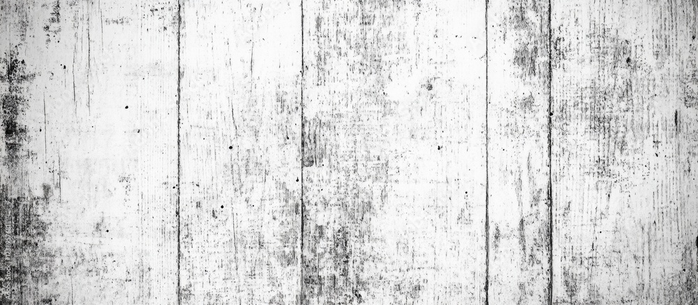 Poster weathered white wooden surface with textured roughness and visible grain pattern suitable for backgr