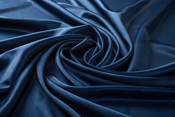 Fototapeta premium Close-Up of Dark Blue Satin Fabric