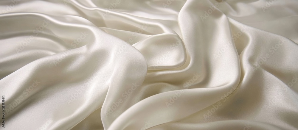 Poster white silk fabric texture with smooth folds and drapes ideal for use as background or textile design
