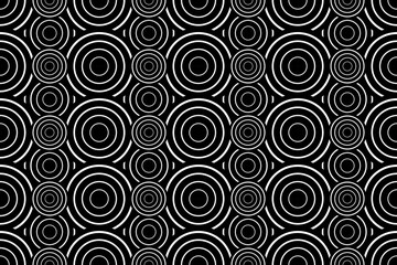 Abstract Black And White Circle Pattern Background. Technology Wallpaper. Vector Illustration. Futuristic. Minimal.