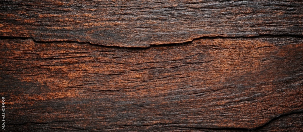 Poster dark textured wooden surface with deep grooves and natural patterns suitable for backgrounds and des