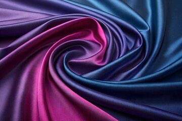 Obraz premium Close-Up of Colorful Satin Fabric Texture