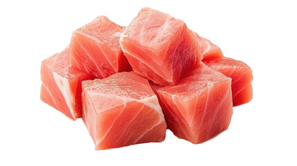 Fresh halibut fillet pieces stacked for seafood preparation