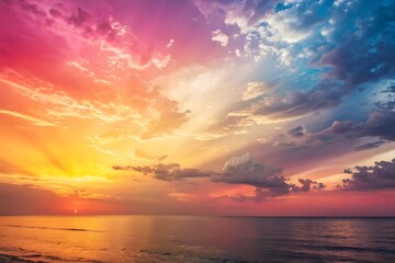 Obraz premium Vibrant Sunset Over Tranquil Ocean