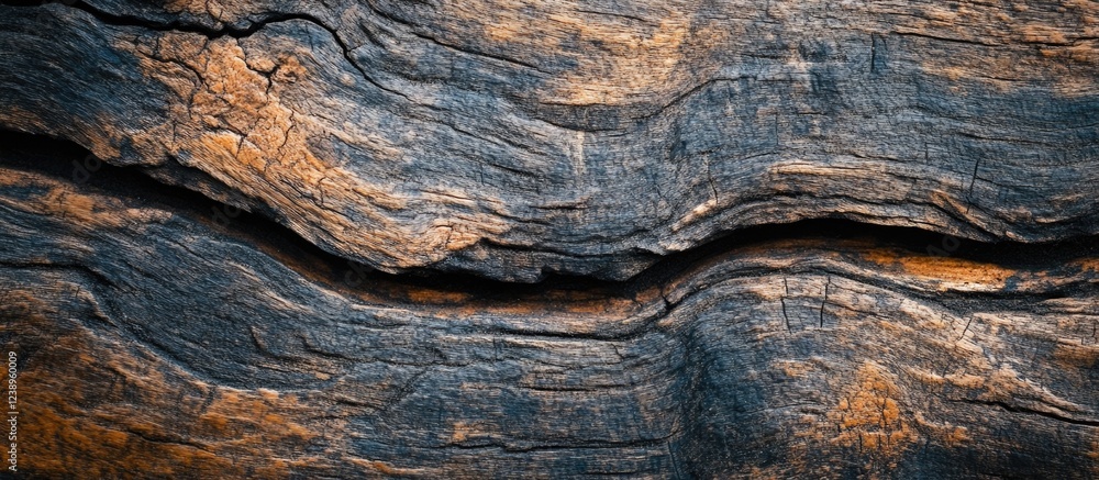 Poster detailed close-up of textured wooden surface with natural patterns and color variations suitable for