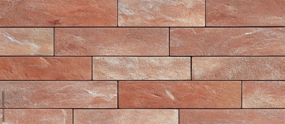 Poster textured red and brown brick wall with smooth surface and natural variations in color diagonal patte