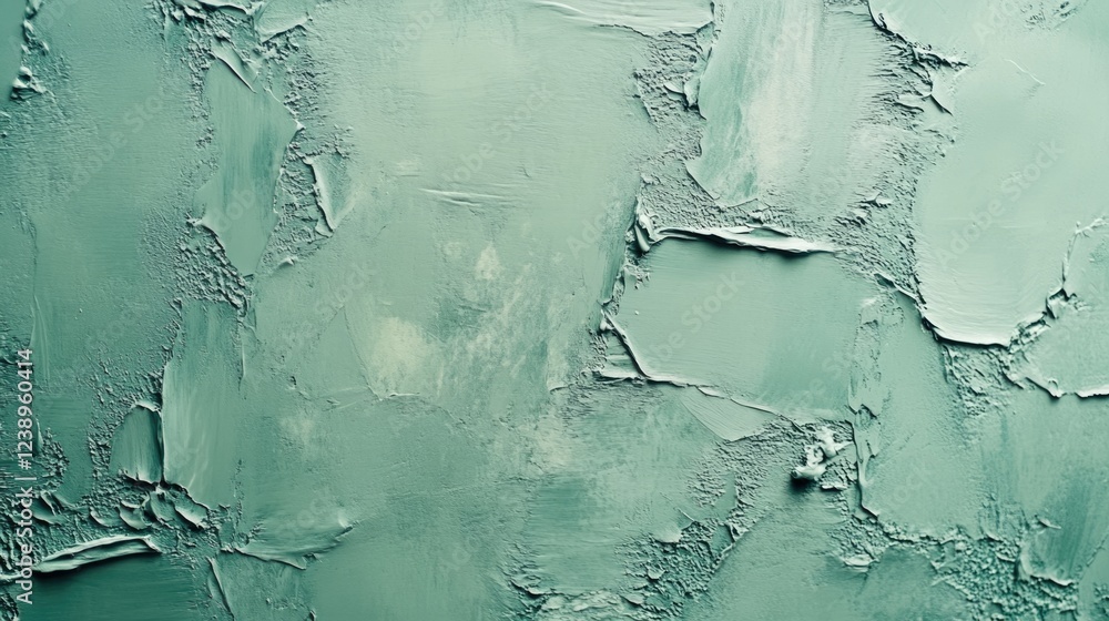 Poster textured abstract green wall art with irregular surface and mixed paint application suitable for bac