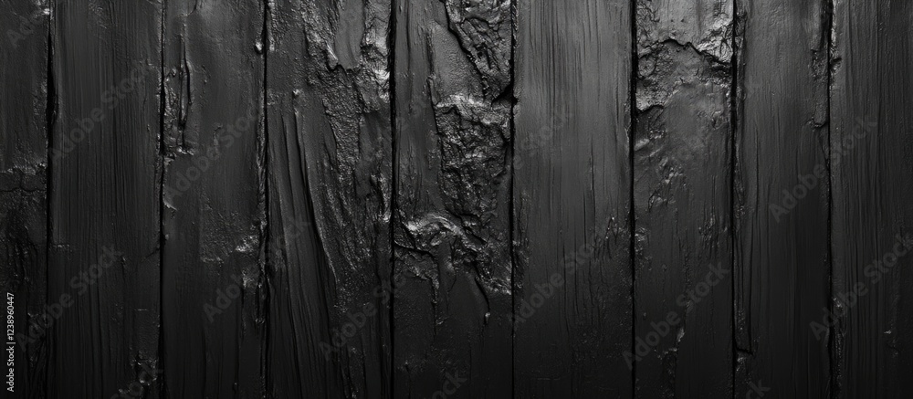 Poster textured black wooden surface with detailed grain and uneven patterns suitable for background or des