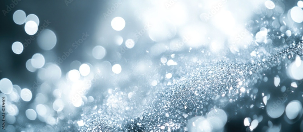 Poster abstract blue background with sparkling bokeh effect and glitter texture suitable for various design