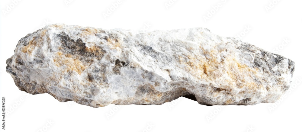 Poster natural rough stone with gray and white texture isolated on white background with ample copy space f