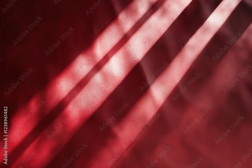 Poster soft light rays illuminate a deep red backdrop, producing a luxurious and vibrant effect. the interp