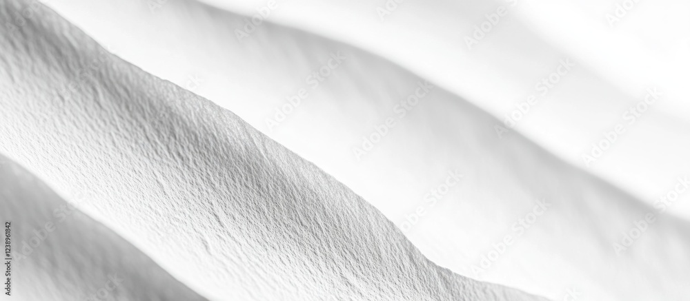 Poster textured white fabric or paper close-up image with soft waves and subtle shadows, ideal for backgrou