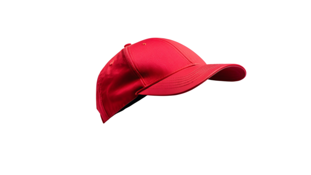 Red Baseball Cap Mockup on Black Background