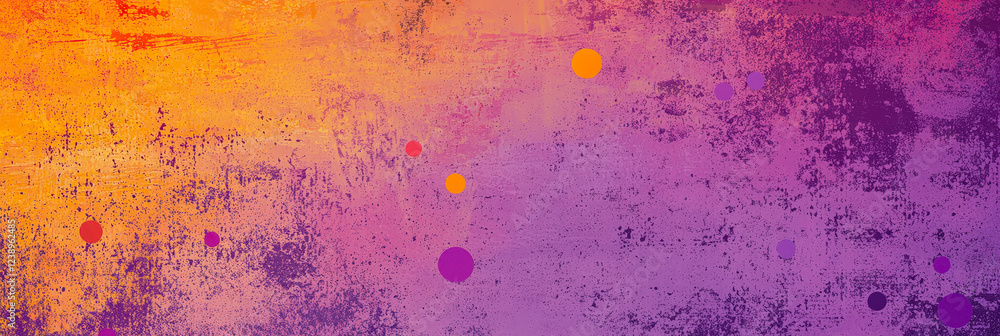 Poster a striking abstract texture displays vibrant shades of purple, orange, and yellow. the colorful swir