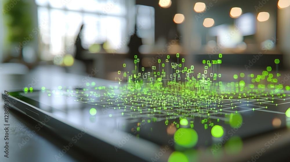 Aufkleber digital data visualization on a tablet screen