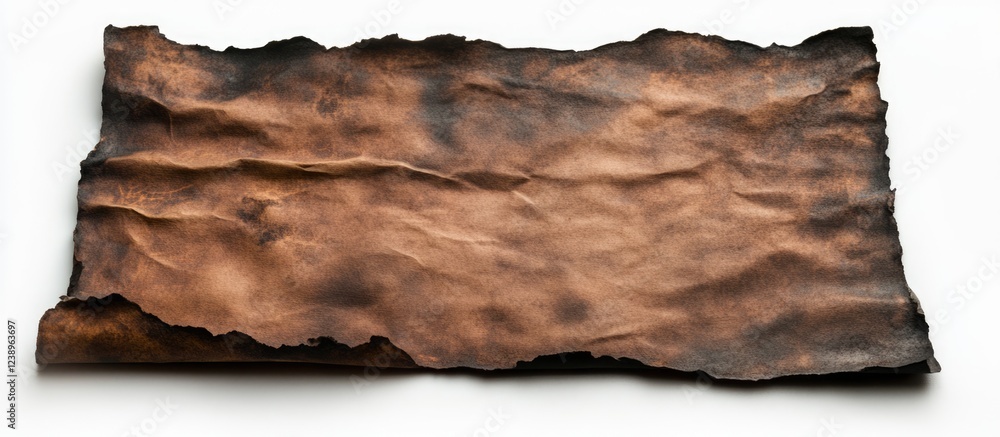 Aufkleber textured old parchment paper with creases and burnt edges suitable for background. copy space availa