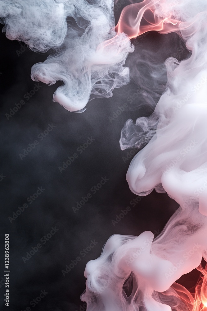 Aufkleber swirling red neon smoke intertwines with subtle fire-like effects, creating a dynamic backdrop that 