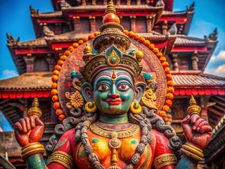 Obraz premium Hindu Shrine Statue in Bhaktapur, Durbar Square, Nepal