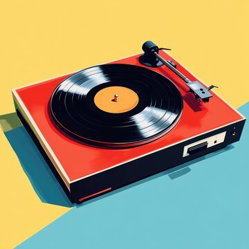 Retro Red Record Player
