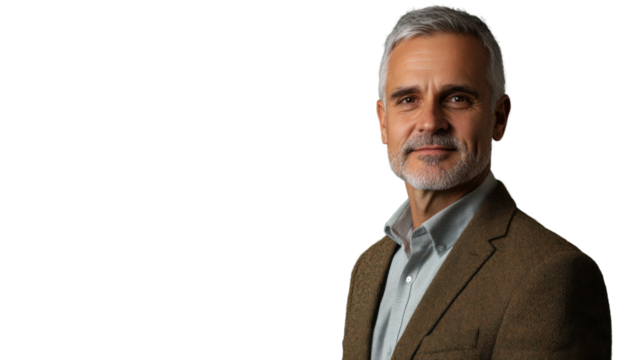 Confident businessman smiling with transparent background