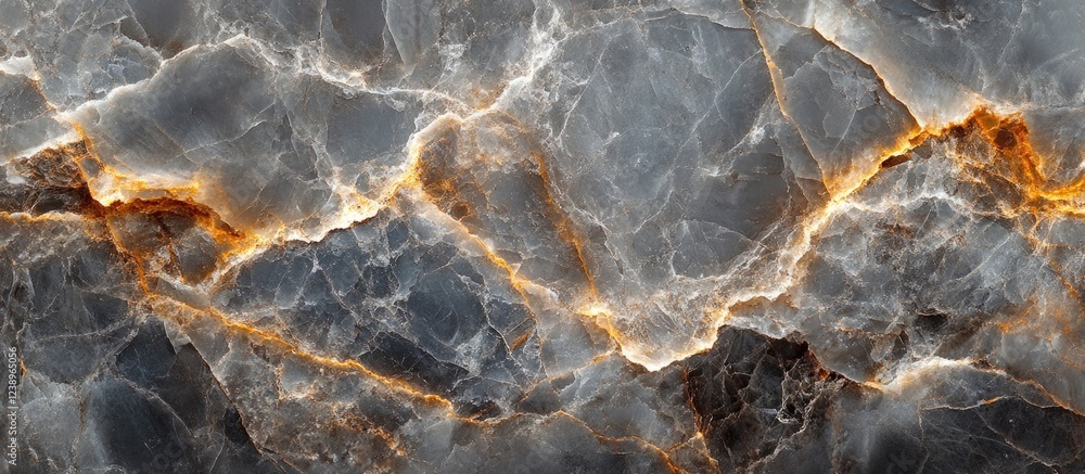 Poster marble texture with blue and gray tones featuring golden veins and natural patterns suitable for bac