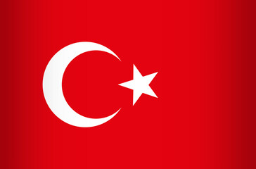 National Flag of the Republic of Turkey. Vector Element