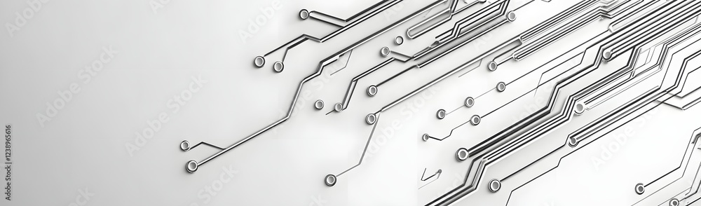 Aufkleber abstract depiction of circuit lines flowing across a light background, symbolizing technology and in