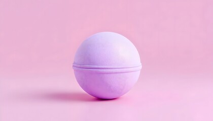 Fototapeta premium Lavender Bath Bomb on Pink Background Spa Product