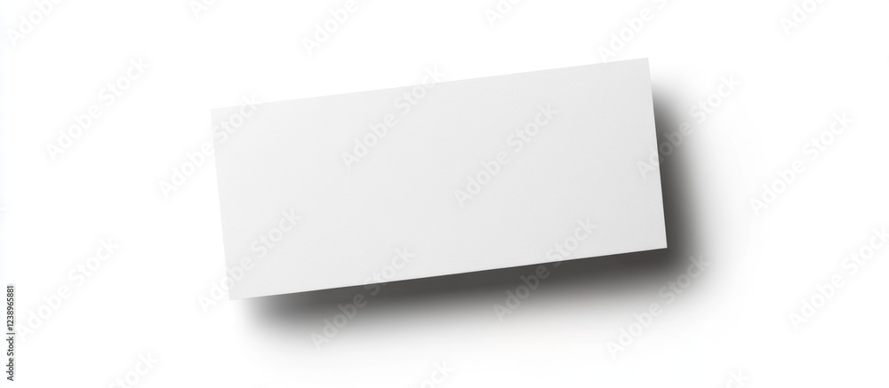 Aufkleber Blank rectangular white card with soft shadow on neutral background ideal for presentations or product mockups Copy Space