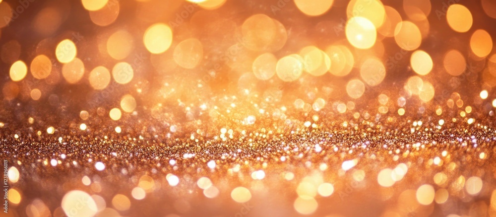 Aufkleber Glittering golden bokeh background with shimmering particles and soft focus suitable for festive and celebratory themes Copy Space