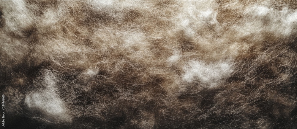Poster Brown and white textured wool background with fluffy fibers and soft appearance suitable for textile or craft concepts Copy Space