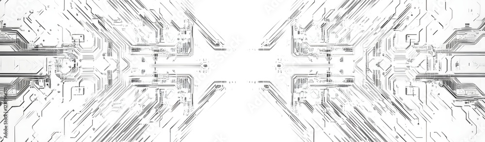 Fototapete abstract futuristic design with intricate lines and patterns creating a sense of depth and motion