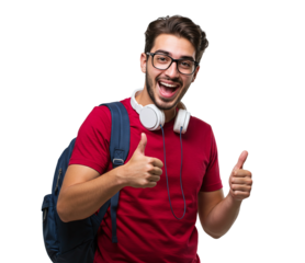 Happy student with thumbs up 