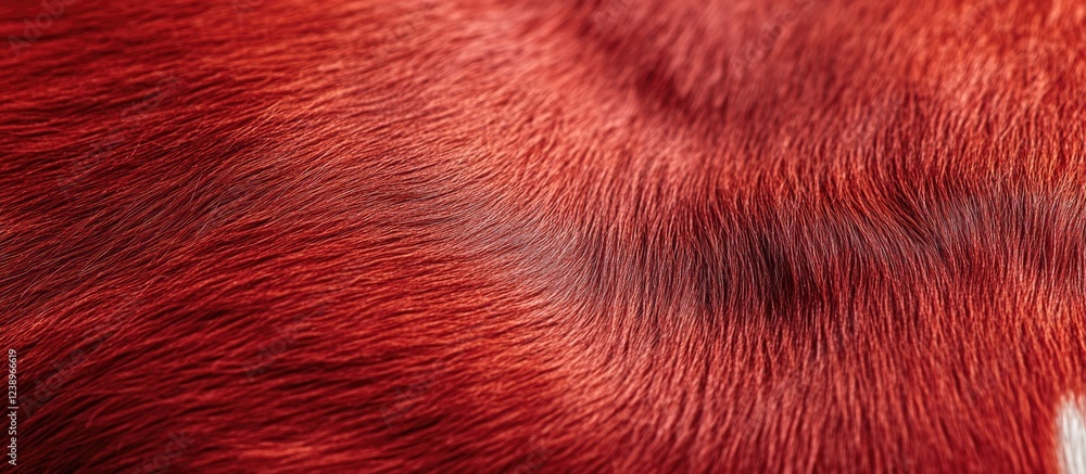 Poster red animal fur texture close-up with soft strands and subtle variations in shade suitable for backgr