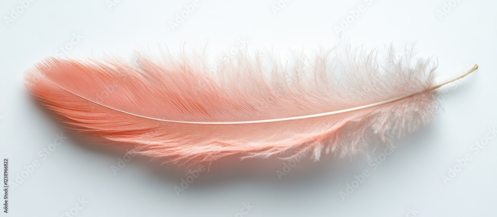 Aufkleber Pink feather isolated on white background with soft texture and details suitable for design use Copy Space