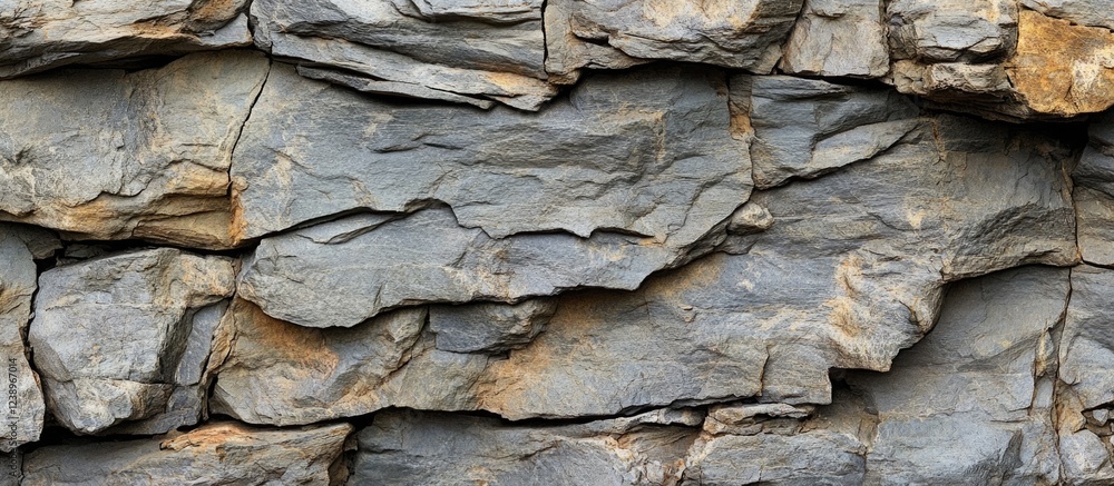 Poster gray rocky stone wall texture with layered rocks and natural patterns suitable for backgrounds and d